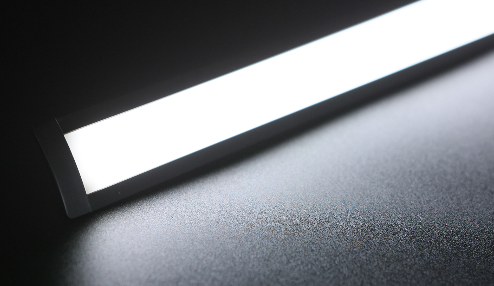 EDEG black aluminum LED range hood light illuminated